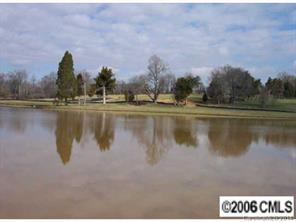 a view of a lake with houses in the back