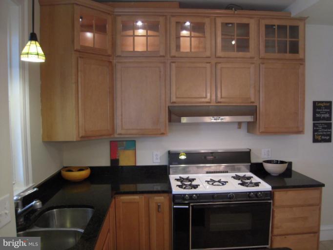 1346 Spring Road Northwest Washington, DC 20010 - Photo 11 of 30 a kitchen with granite countertop a stove top oven a sink and dishwasher