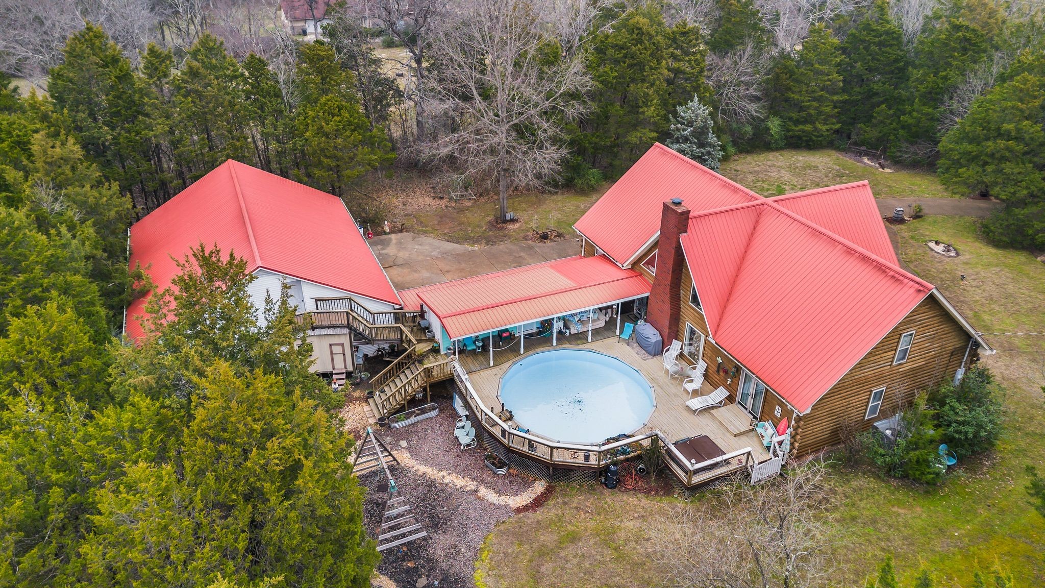 10955 Old Lebanon Road Murfreesboro, TN 37129 - Photo 97 of 100 an aerial view of a house with swimming pool and big yard