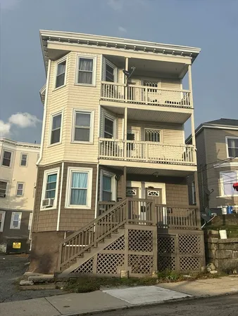 a front view of a building