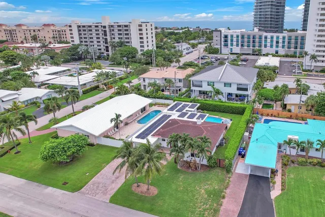 a aerial view of a city