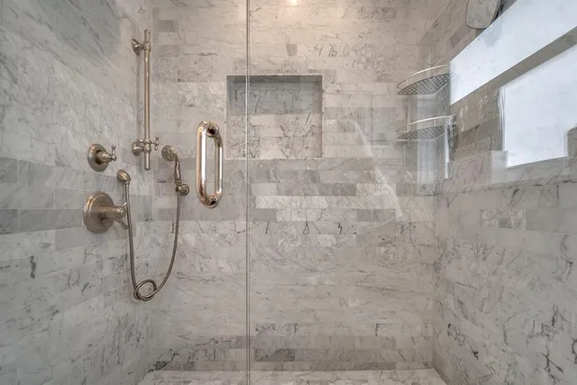 a bathroom with a shower