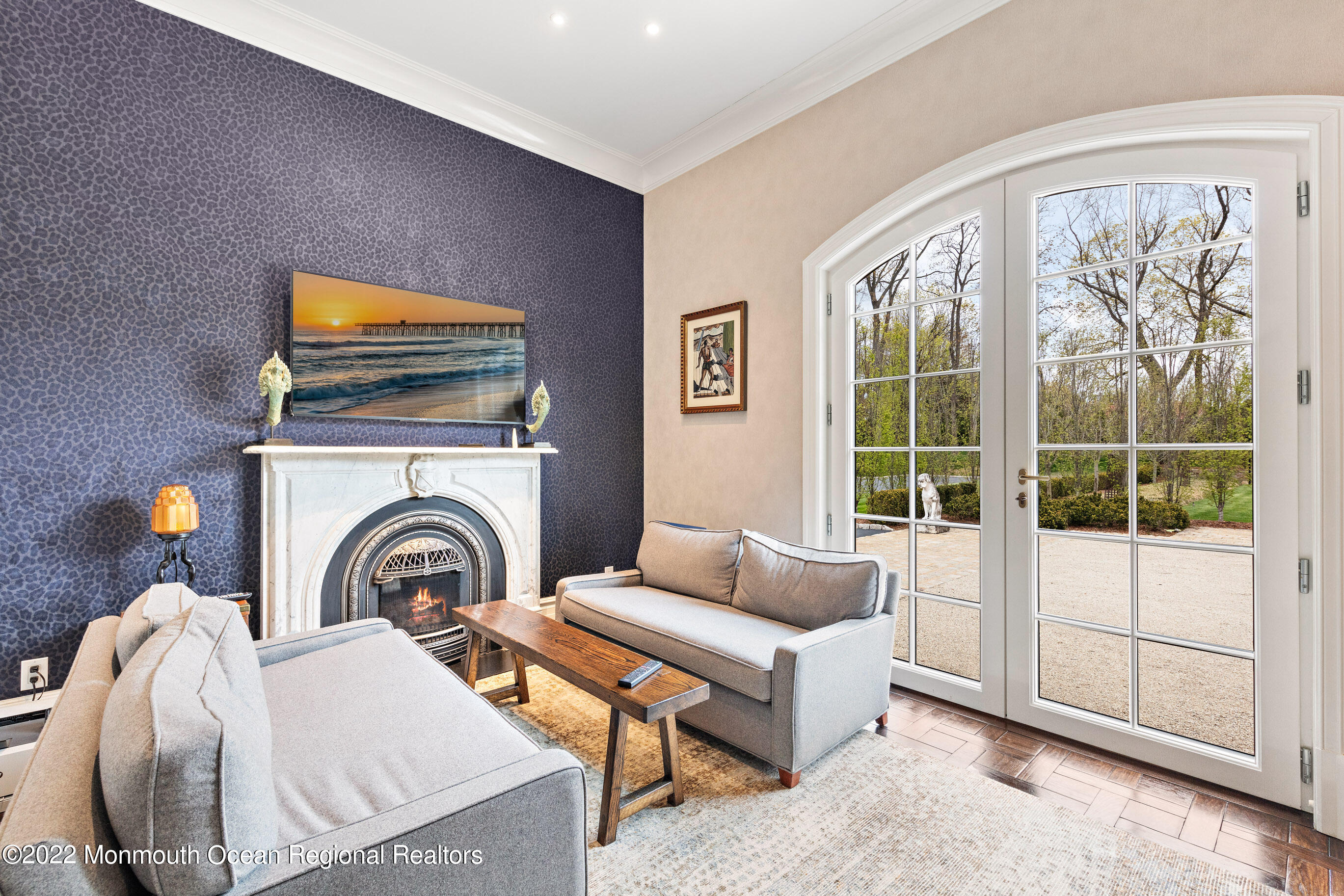 8 Edgewood Road Rumson, NJ 07760 - Photo 15 of 31 a living room with furniture a window and a fireplace
