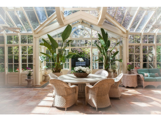 279 Park Lane Atherton, CA 94027 - Photo 11 of 25 a view of a patio with couches table and chairs and potted plants