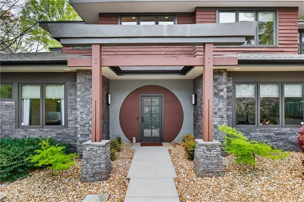 a front view of a house