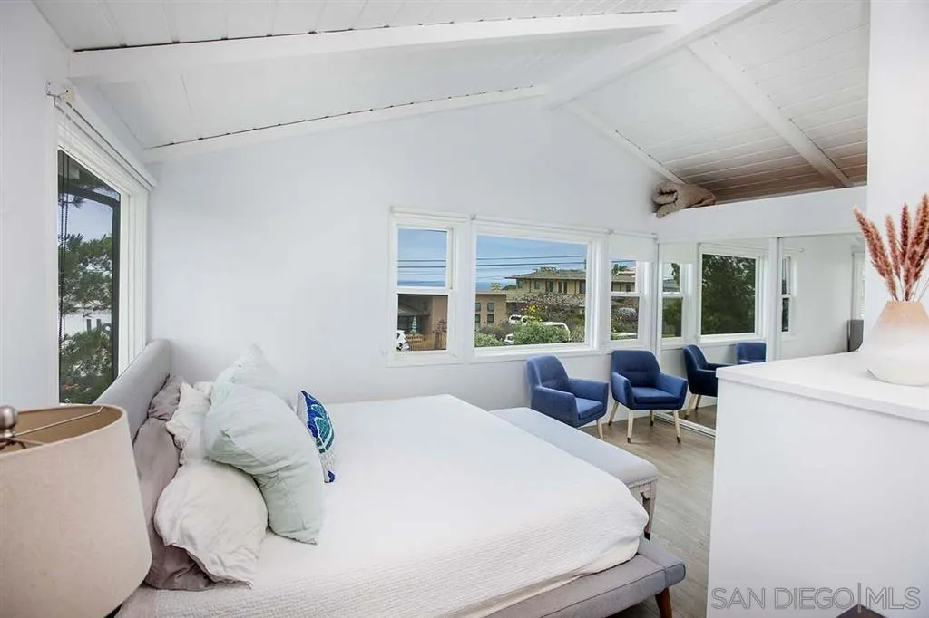 448 Marview Drive Solana Beach, CA 92075 - Photo 14 of 25 a large white bed sitting in a bedroom next to a window