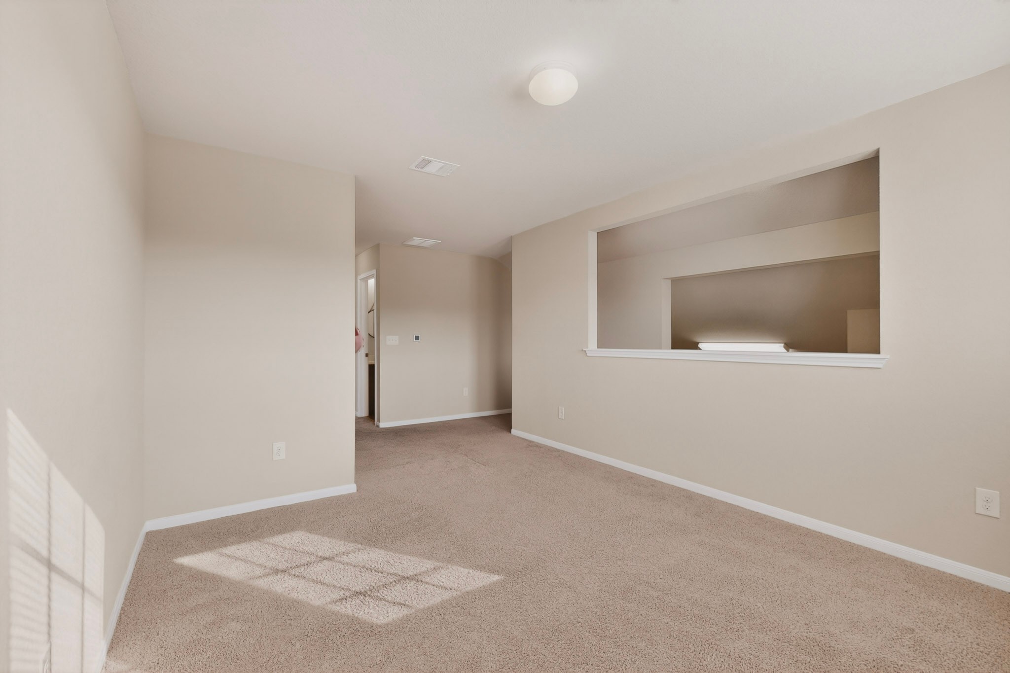 5905 Diamondleaf Bend Austin, TX 78724 - Photo 25 of 38 Open concept room with neutral carpeting and light wall paint