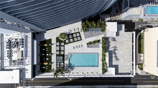 a front view of a building with street view