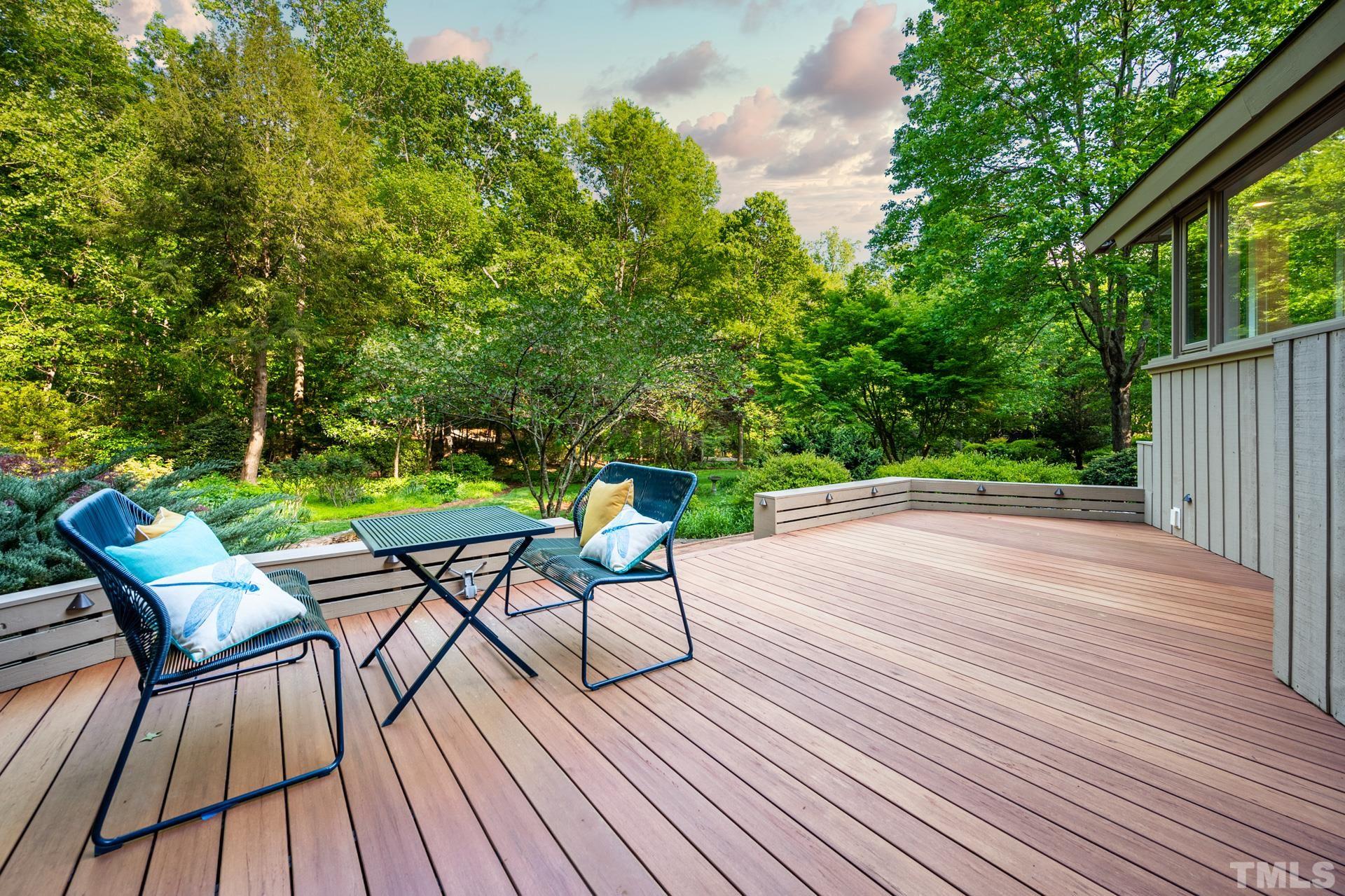 803 Cedar Falls Road Chapel Hill, NC 27514 - Photo 46 of 61 a patio with wooden floor and outdoor space