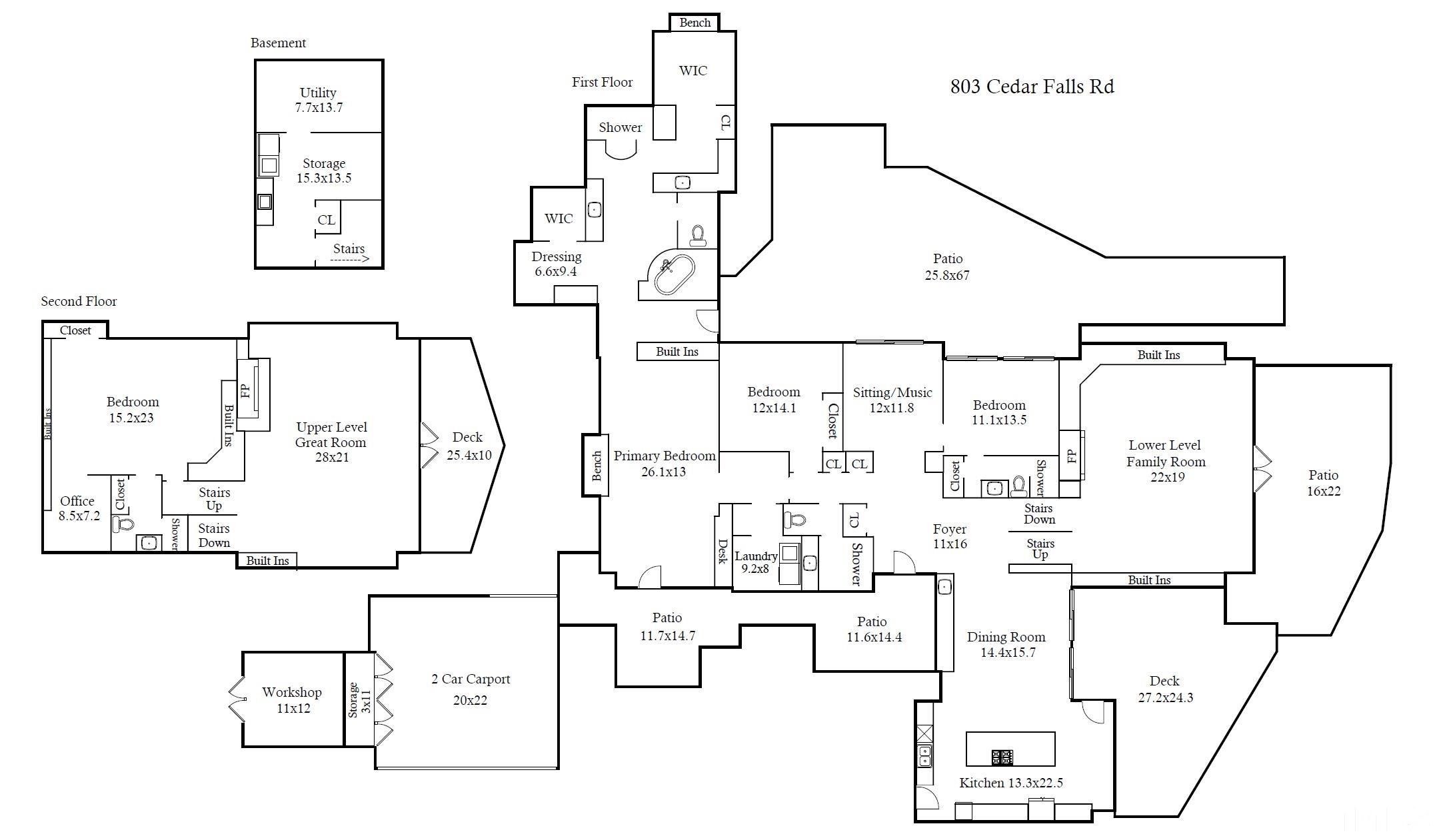 803 Cedar Falls Road Chapel Hill, NC 27514 - Photo 61 of 61 a picture of floor plan