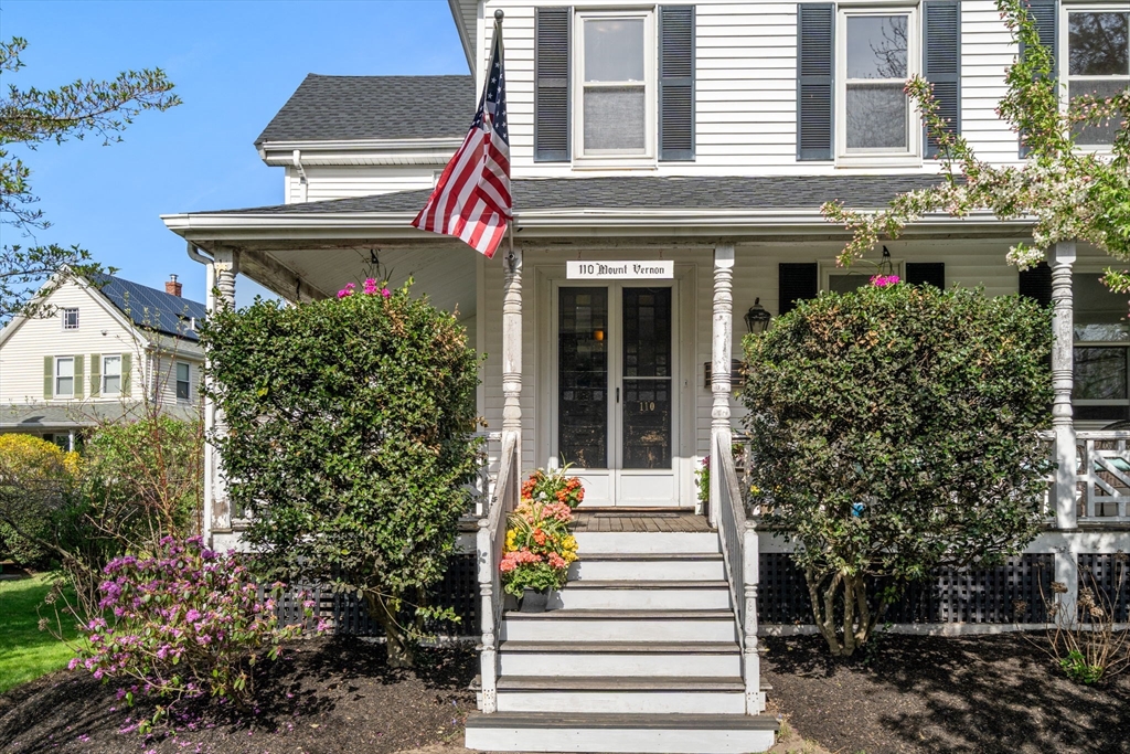110 Mt Vernon Street Dedham, MA 02026 - Photo 2 of 35 a front view of a house with plants and entryway