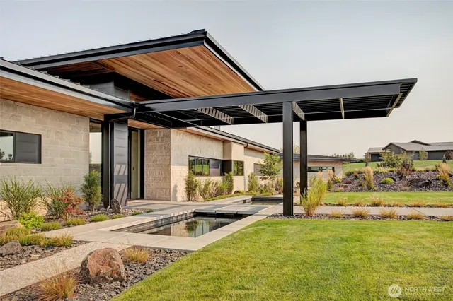 a view of a house with a swimming pool