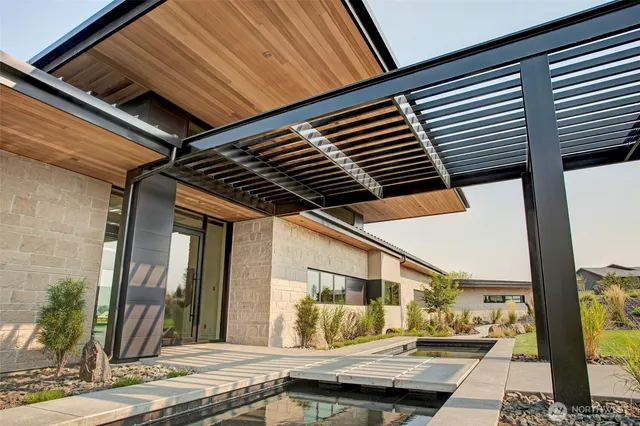 a view of the balcony