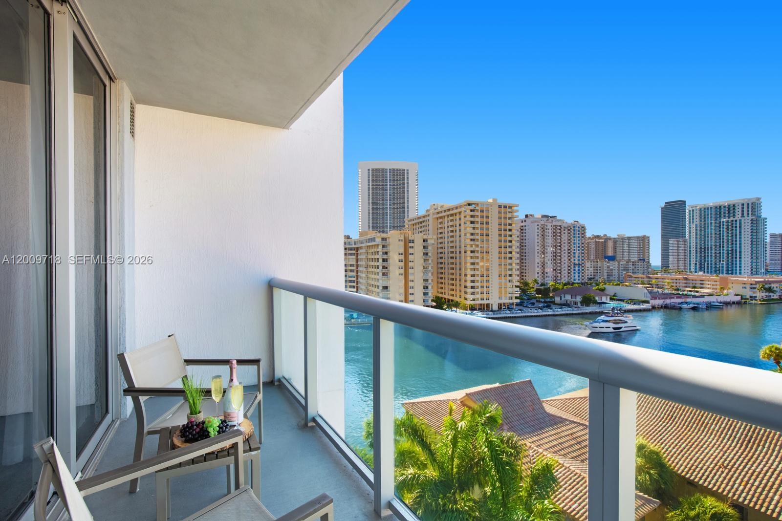 2602 East Hallandale Beach Boulevard, Unit R803 Hallandale Beach, FL 33009 - Photo 1 of 9 a view of balcony with city view