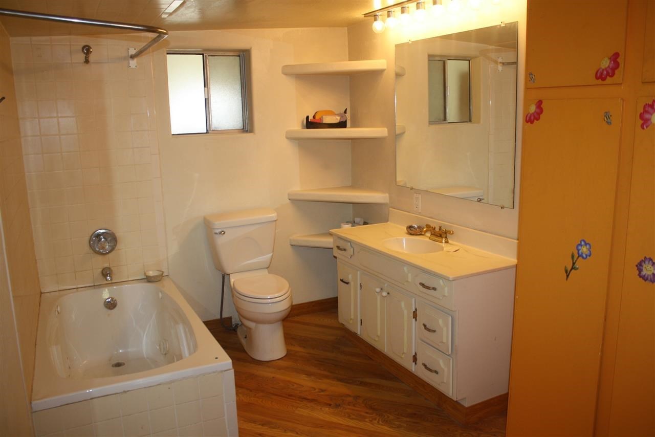 5298 Show Low Lake Road Lakeside, AZ 85929 - Photo 29 of 36 a bathroom with a sink a toilet and shower