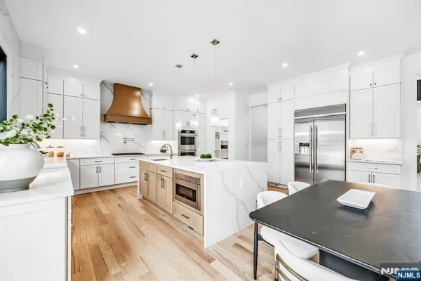 a large kitchen with a lot of counter space