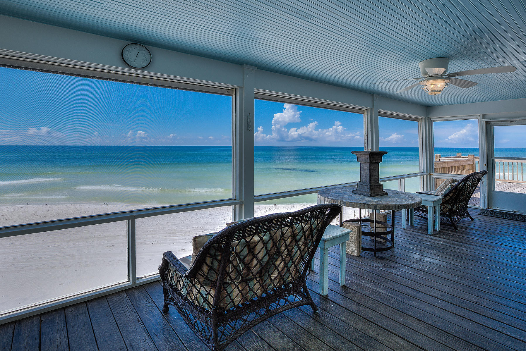 325 Pompano Street Inlet Beach, FL 32461 - Photo 12 of 49 a living room with furniture a flat screen tv and wooden floor
