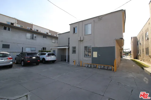 a car parked in front of a building