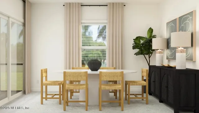 a living room with furniture a large window and a flat screen tv