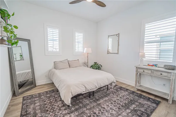 a living room with furniture and a white couch
