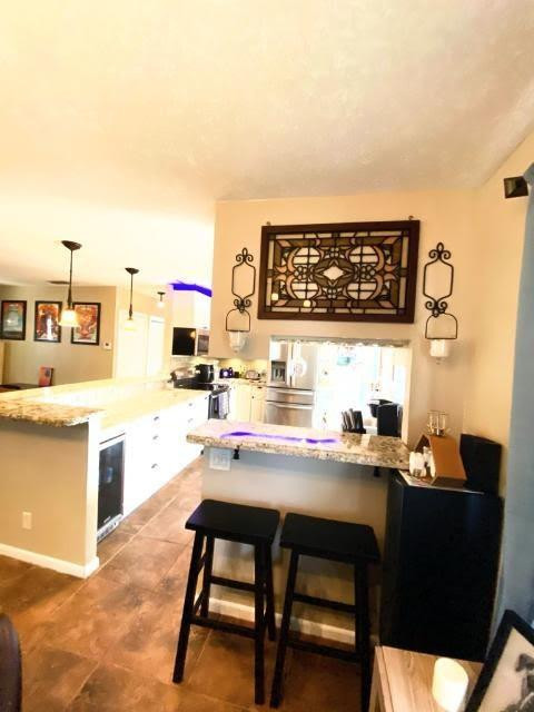 Bar from Dining Area with Stools