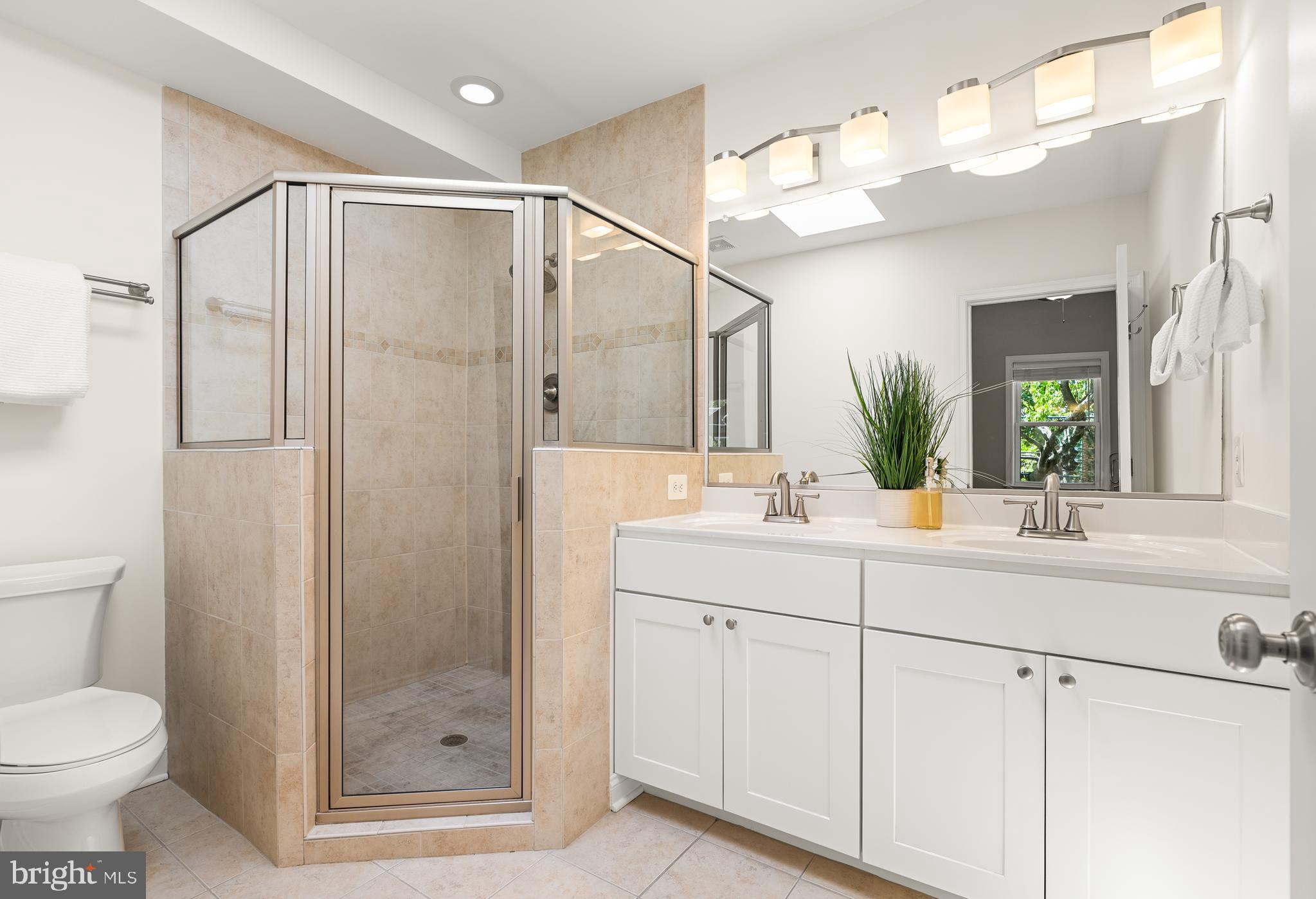 4620 4th Street Northwest Washington, DC 20011 - Photo 22 of 45 Primary bath with double vanity & walk-in shower