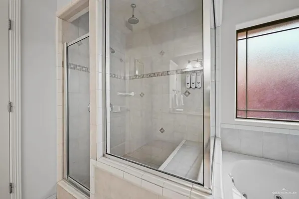 a bathroom with a shower