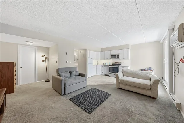 a living room with furniture and a couch