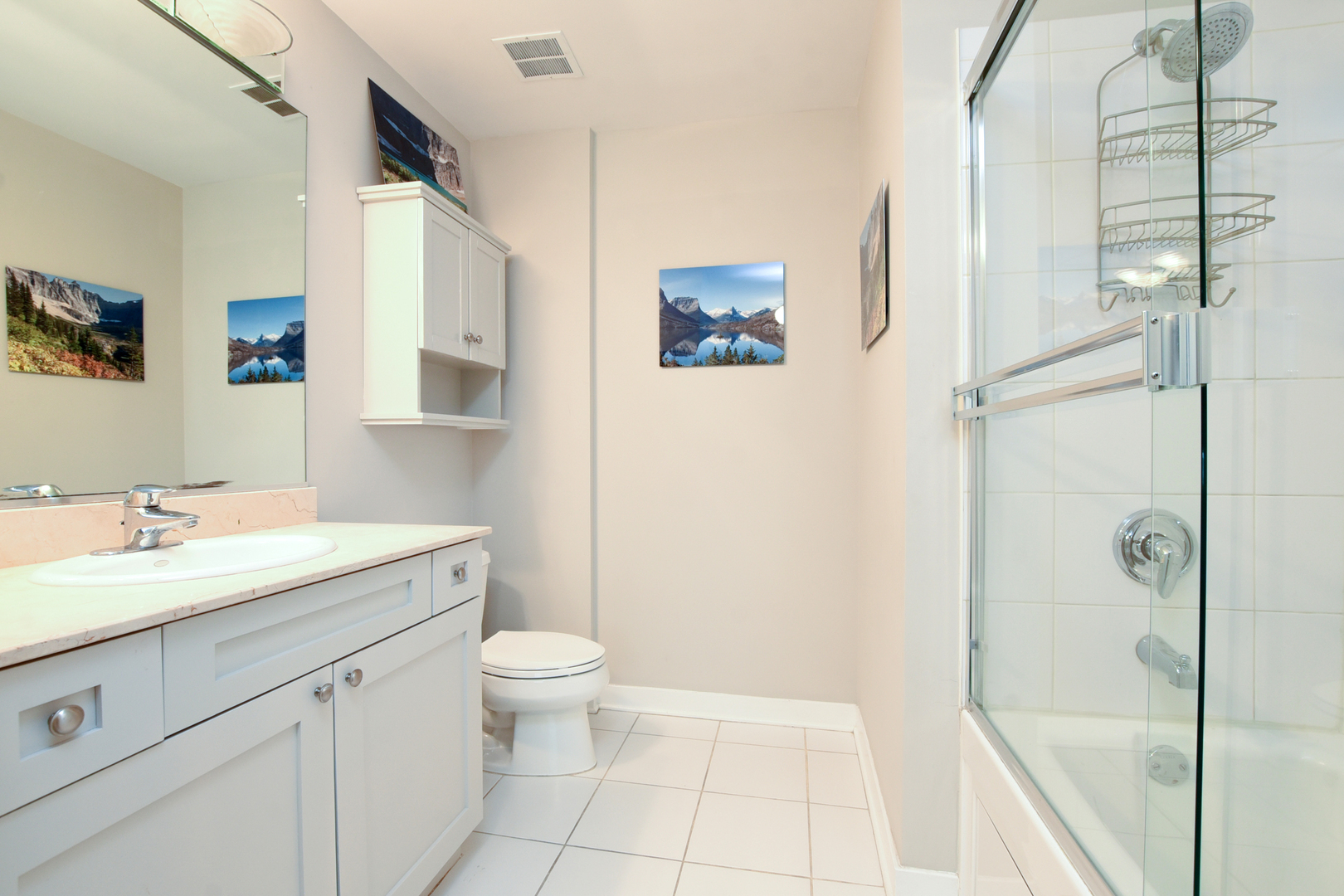 920 West Madison Street, Unit D4 Chicago, IL 60607 - Photo 19 of 34 a bathroom with a granite countertop sink a toilet and shower