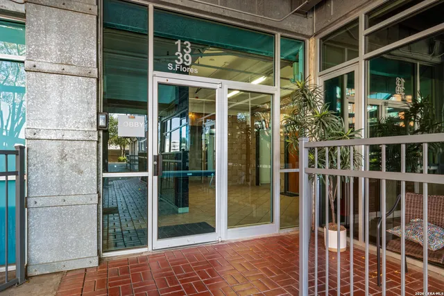a view of a house with a glass door