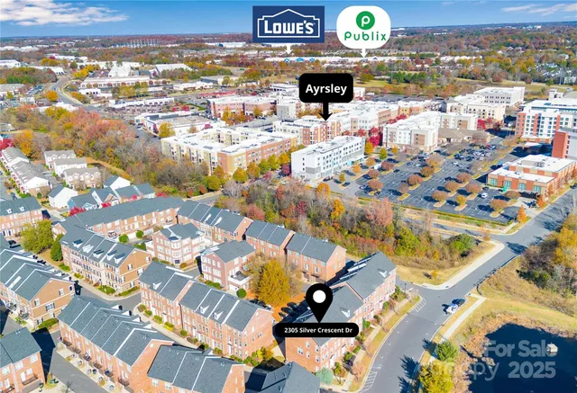 an aerial view of multiple house