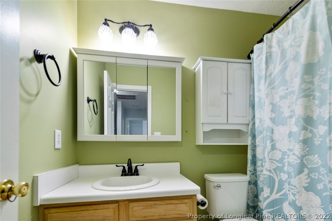 228 Overton Road Raeford, NC 28376 - Photo 15 of 23 a bathroom with a sink mirror and toilet