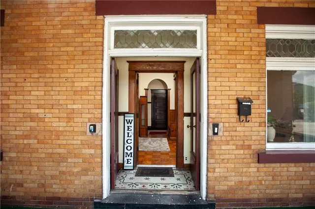 a view of a door of the house