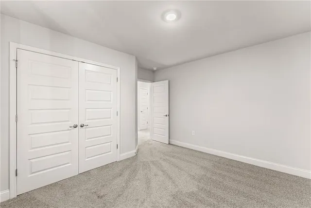 an empty room with closet