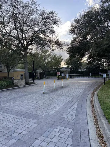 a view of a outdoor space with a patio and a garden