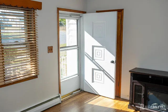 a view of an entryway with a window