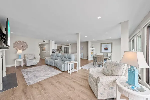 a living room with furniture and a couch
