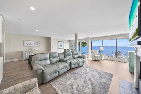 a living room with furniture and a couch