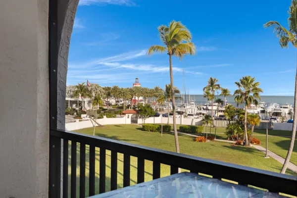 a view of outdoor space with palm trees