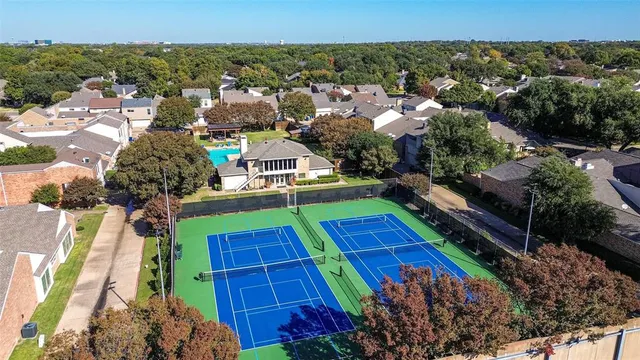 an aerial view of multiple house