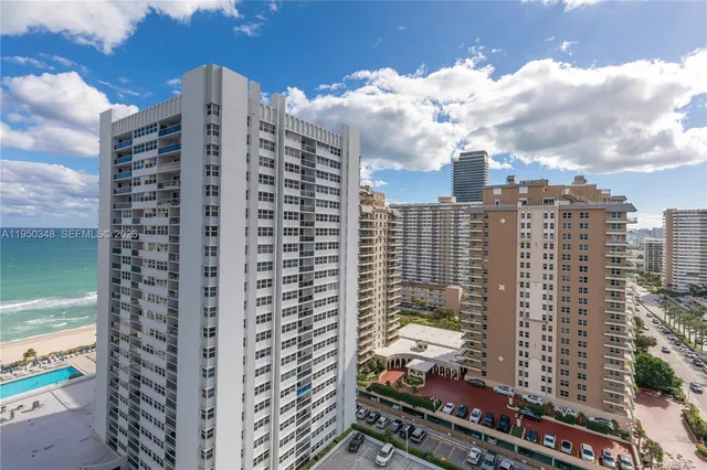 a view of a city with tall buildings
