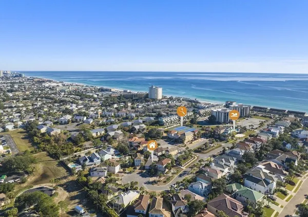 an aerial view of multiple house