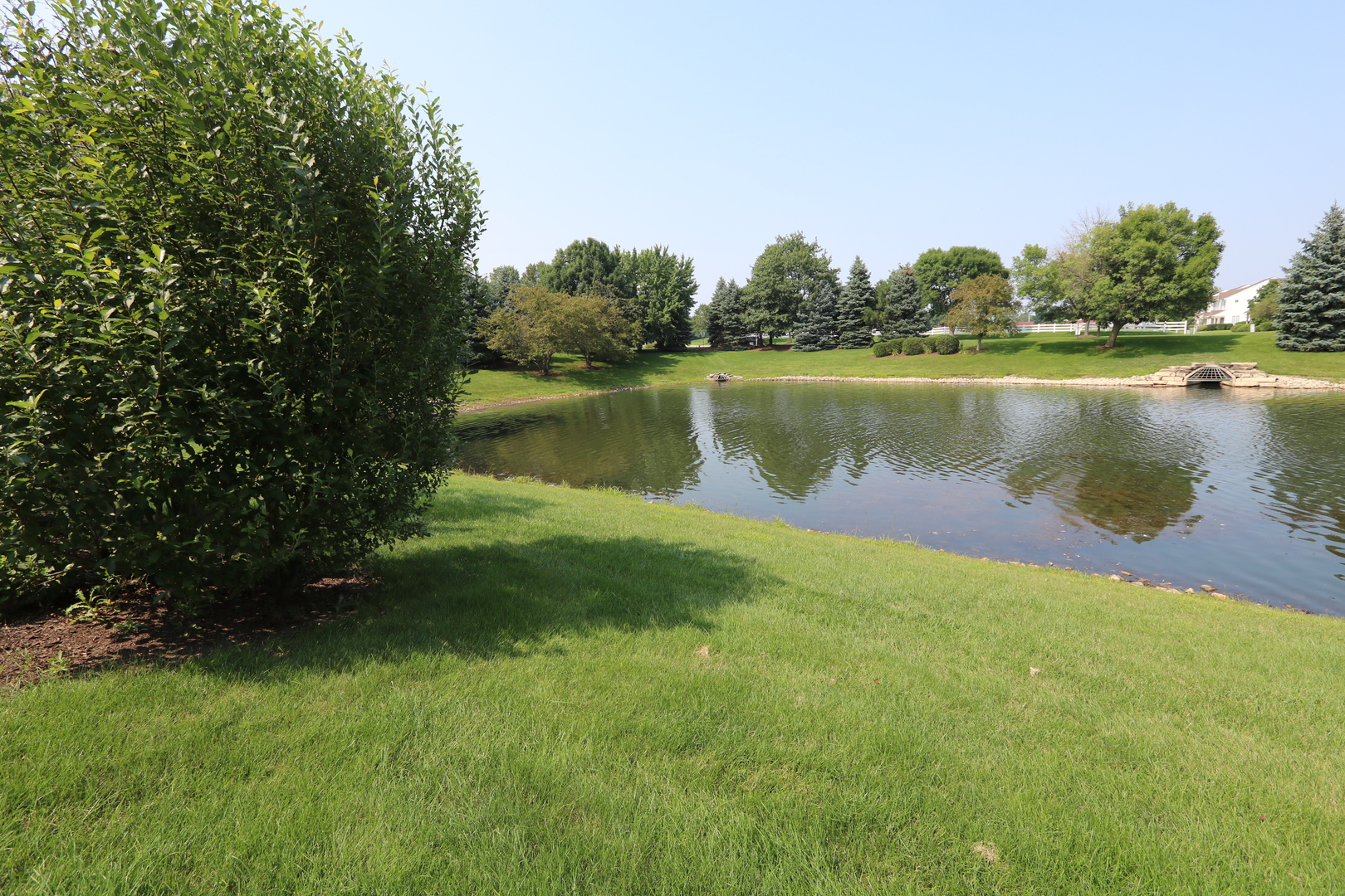 1594 Baytree Drive Romeoville, IL 60446 - Photo 28 of 32 a view of a lake with a yard and large trees