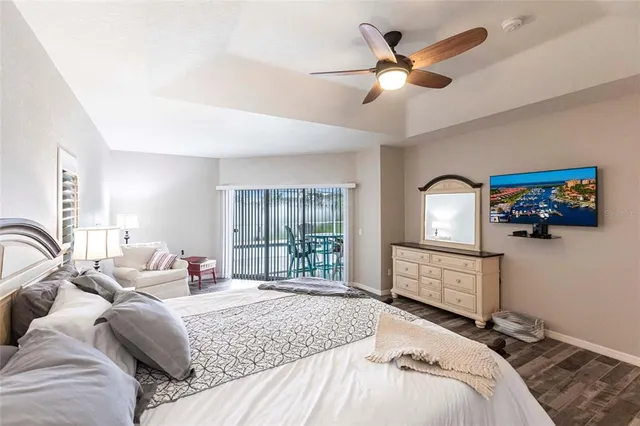 a view of a swimming pool with a lounge chairs