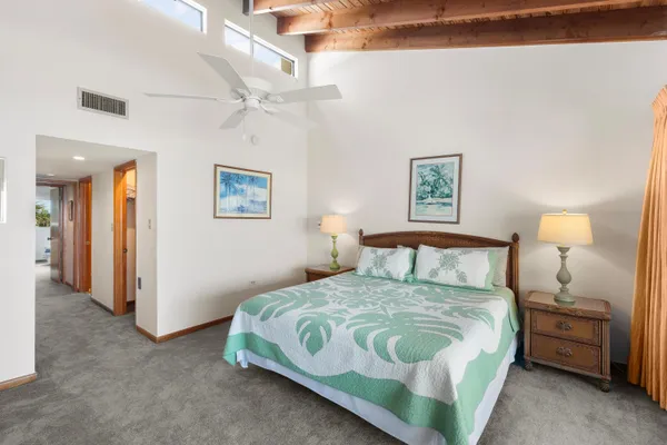 a garden view with a sitting space