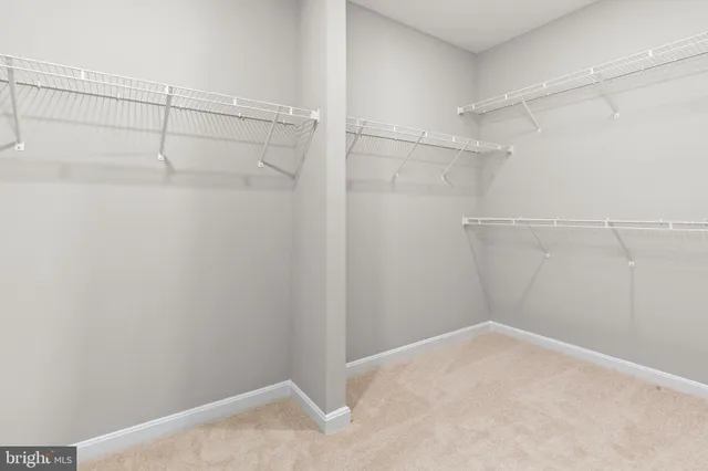 a view of a room with racks on the wall