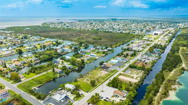 a view of city and ocean