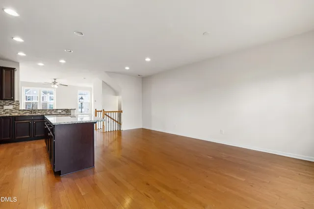 a view of kitchen with wooden floor