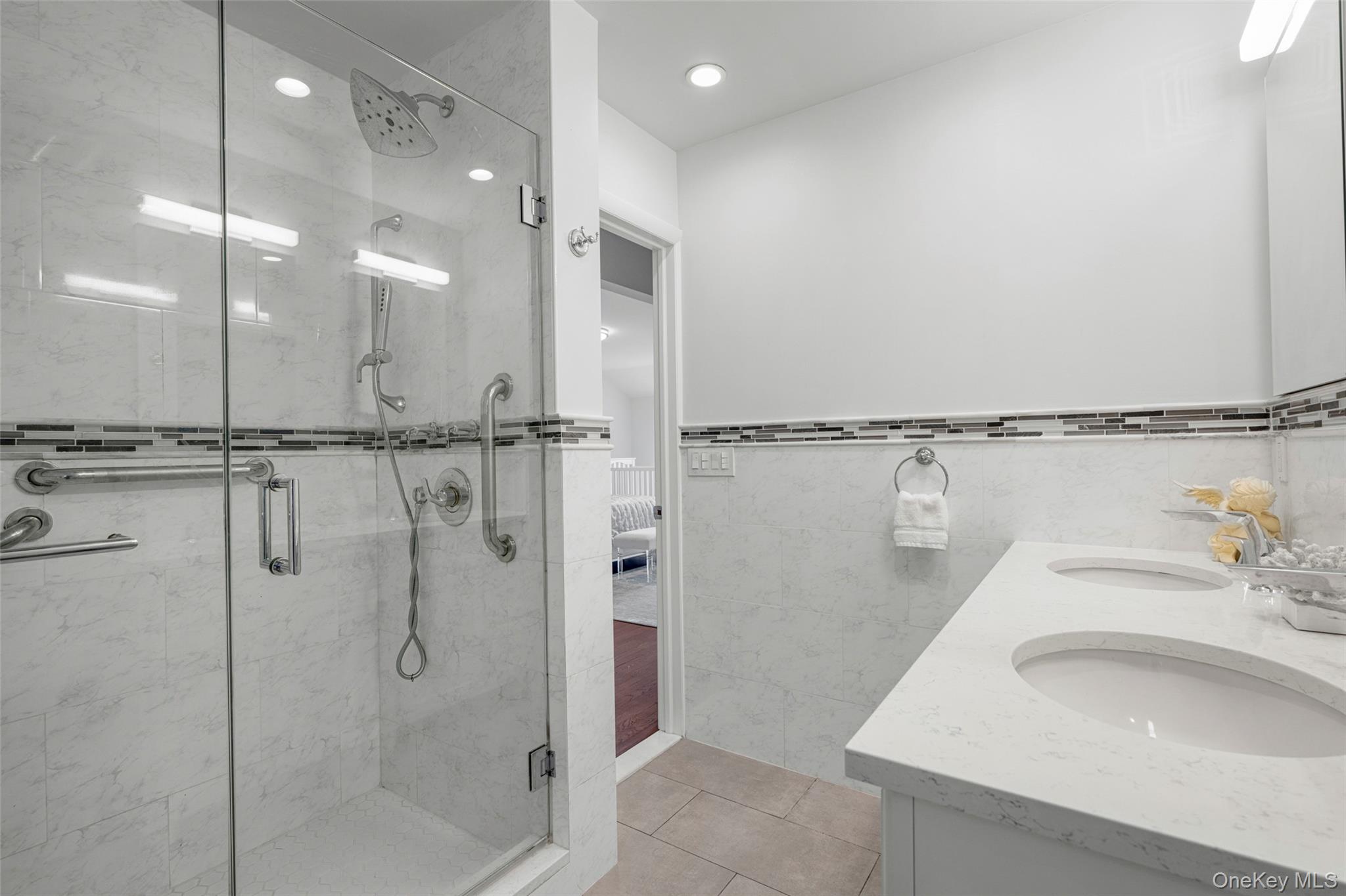 6 Trails End Rye, NY 10580 - Photo 19 of 37 Updated Primary Bath with dual vanity.