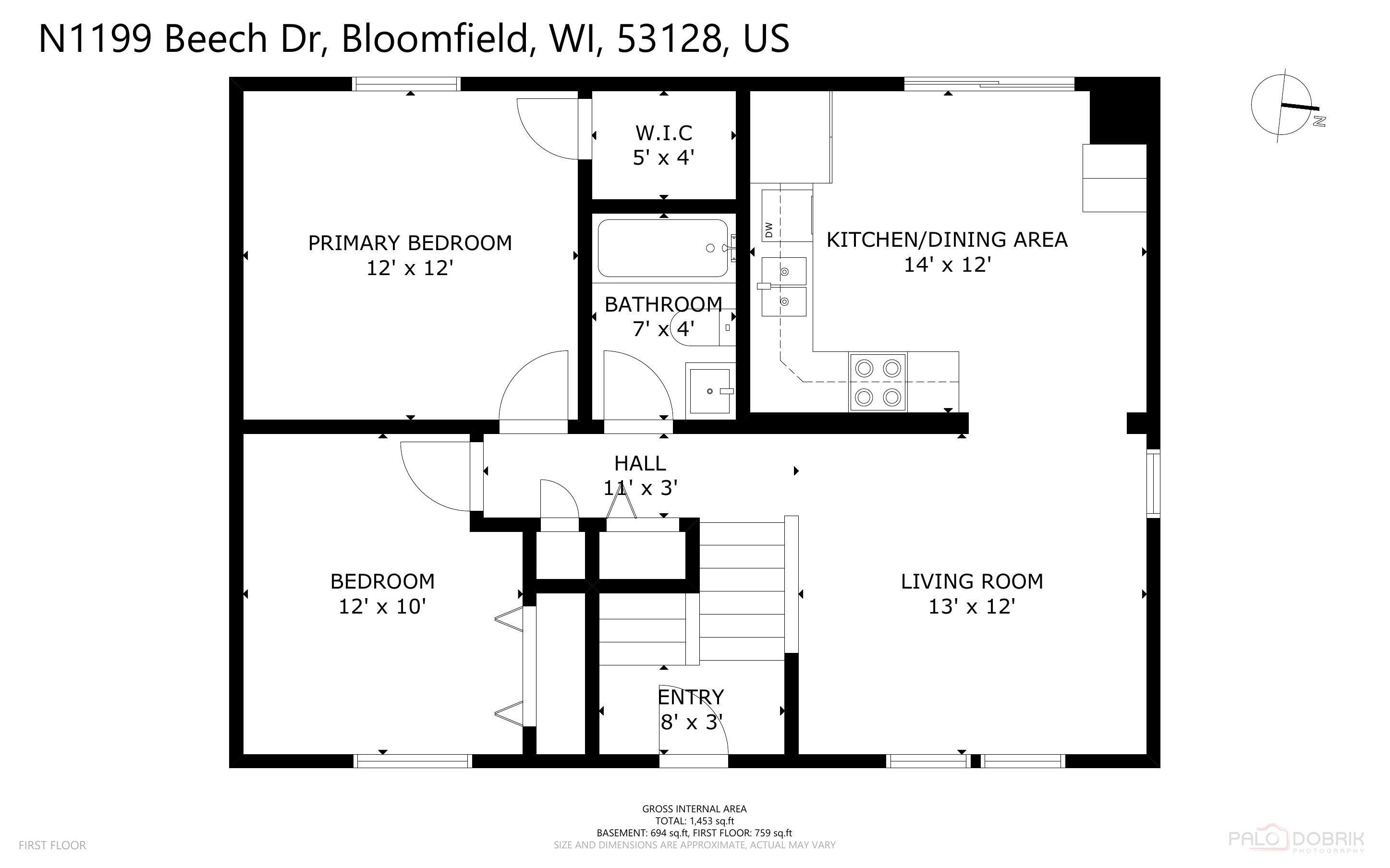 N1199 Beech Road Bloomfield, WI 53128 - Photo 24 of 26 Main Level Floor Plan
